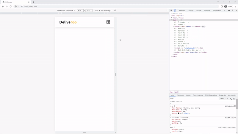 toggle navbar with js