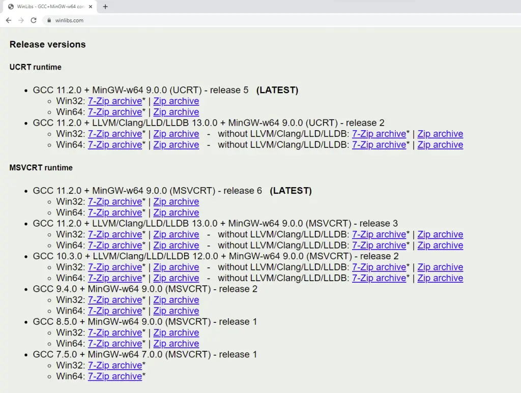 GCC and Clang compilers download