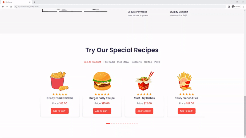 Recipes Section