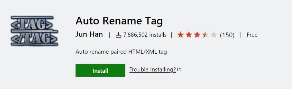 auto rename tag extension for vscode