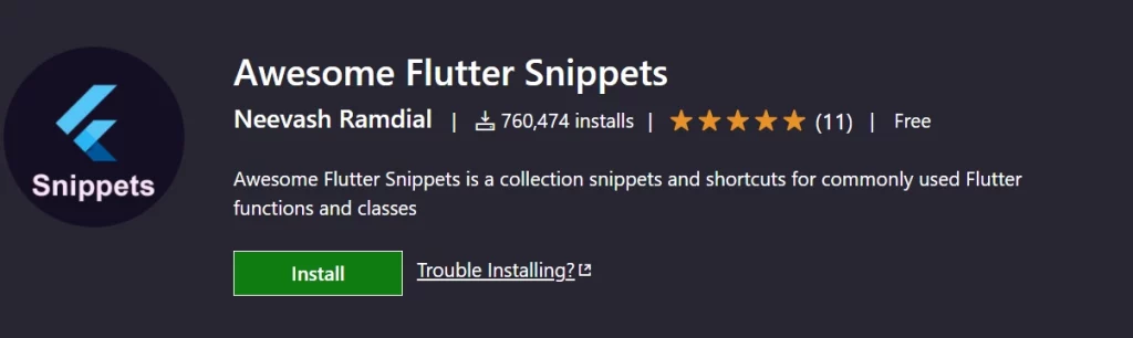 awesome flutter snippets