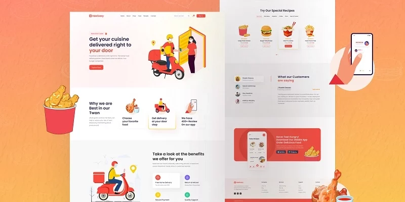 food ordering website html css and javascript