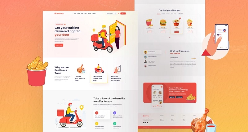 food ordering website html css and javascript