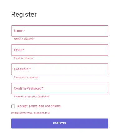 Form Validation with React Hook Form, Material UI, React and TypeScript ...