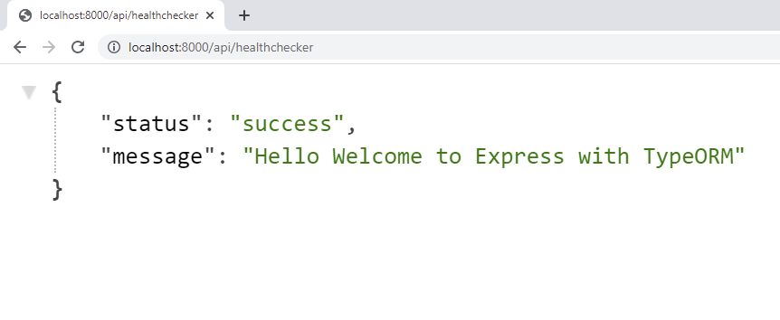 API with Node.js PostgreSQL TypeORM test message