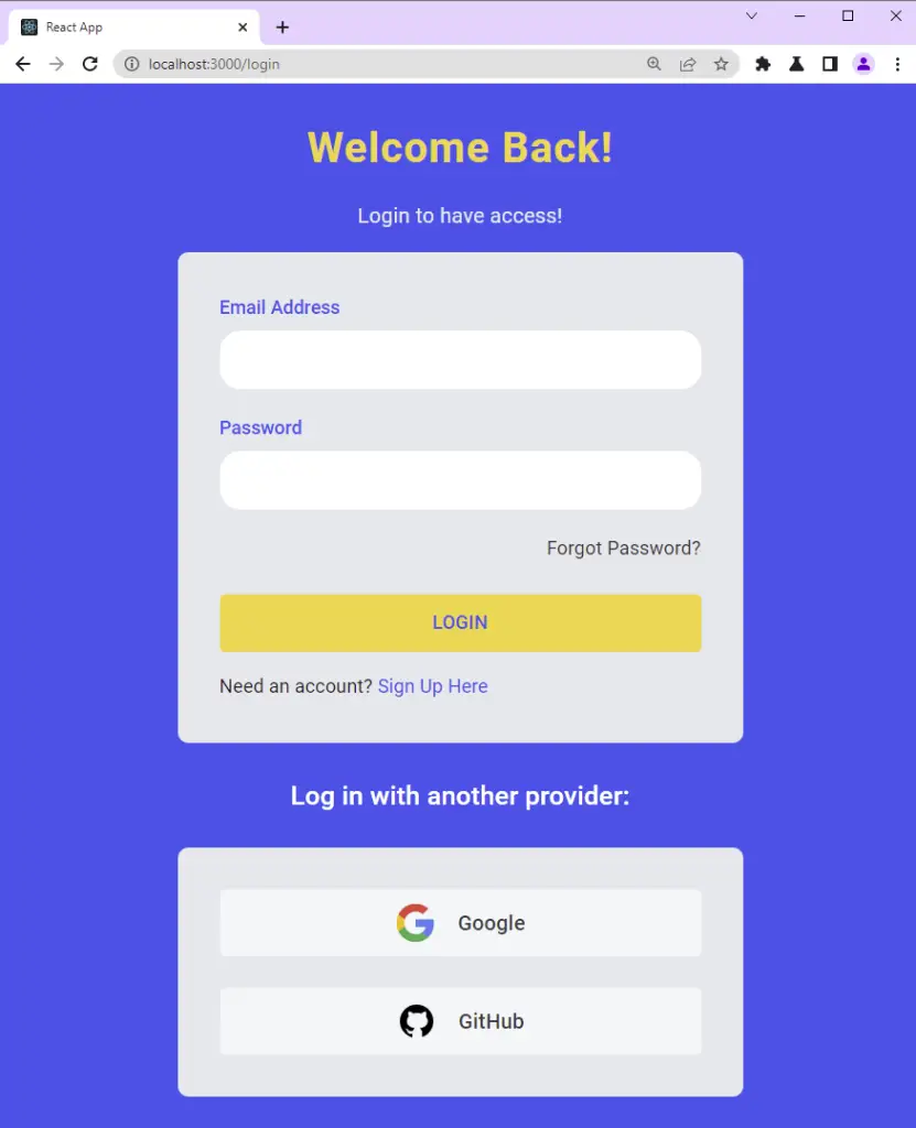 GitHub OAuth with react and node create advance login page