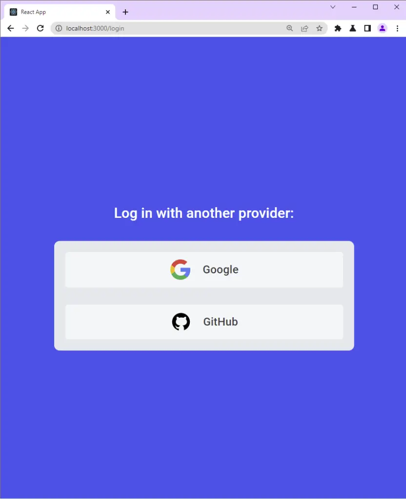 GitHub OAuth with react and node create the login page