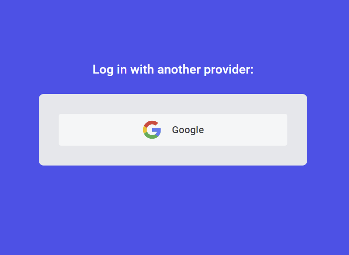 OAuth login page with react