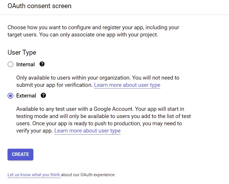 google oauth consent screen setup