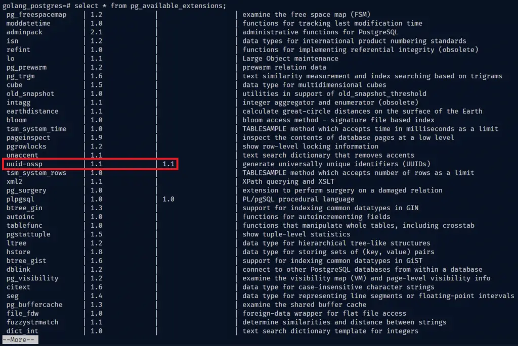 postgresql extensions