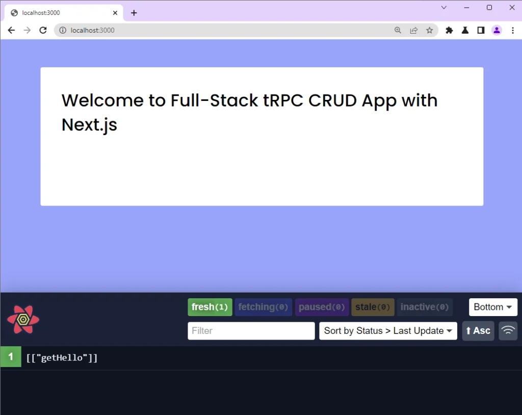 testing the next.js trpc api with react