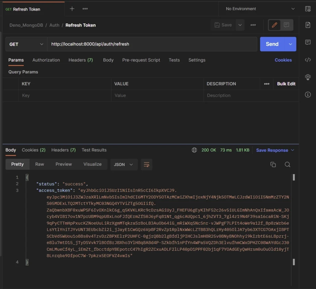 deno jwt authentication with rs256 algorithm refresh access token