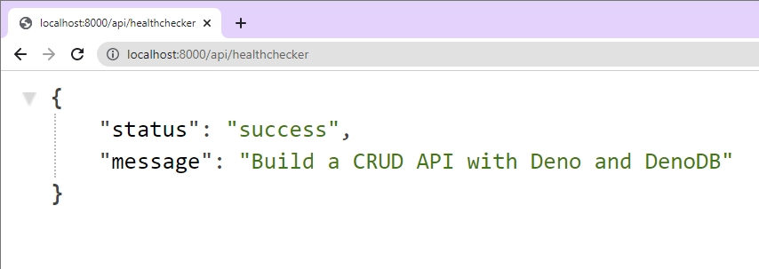 testing the deno crud api directly in the browser