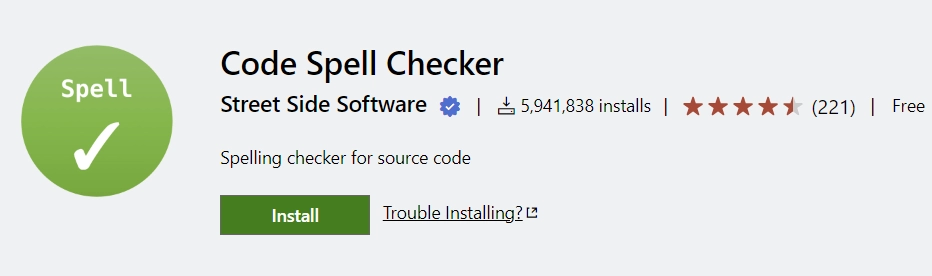 Code Spell Checker vscode extension