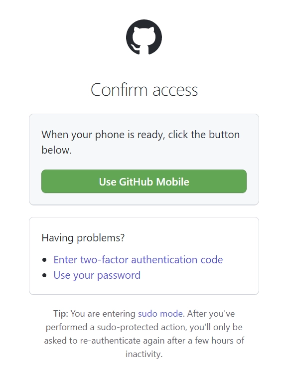 GitHub will ask you to confirm your access