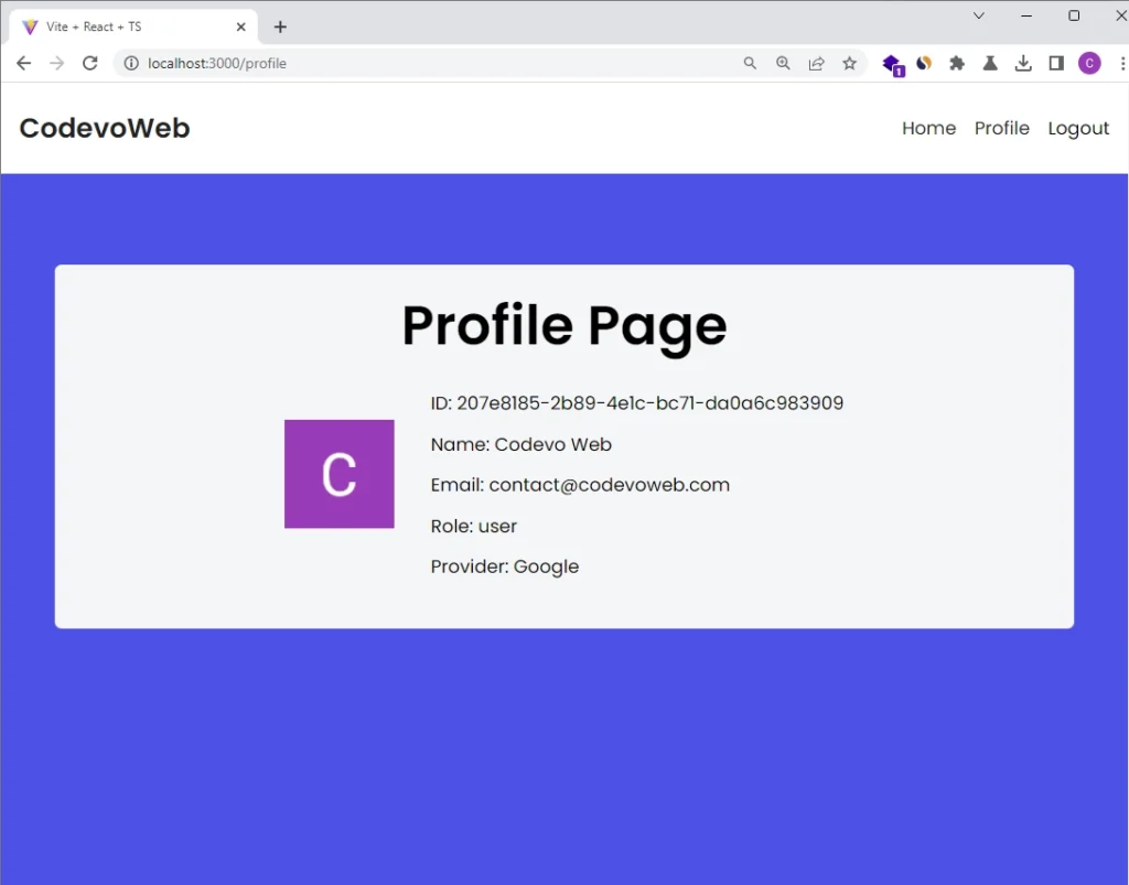 Google OAuth2 in React.js Access a Protected Page