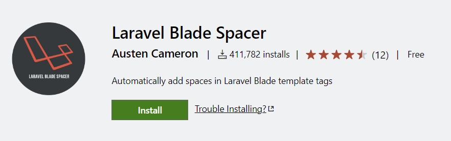 Laravel Blade Spacer VS Code Extension