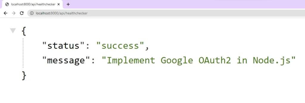 testing the health checker route of the Node.js Google OAuth2 project