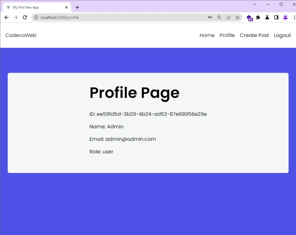 Access the Profile Page in the Rust Yew.rs Web Frontend App