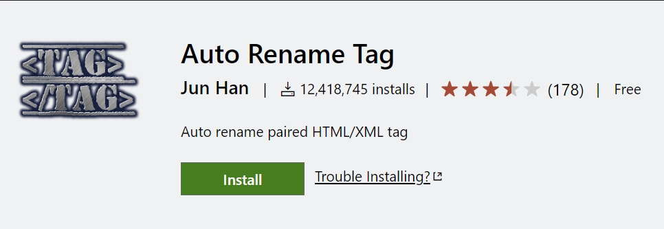 Auto Rename Tag VS Code Extension for HTML and CSS Developers