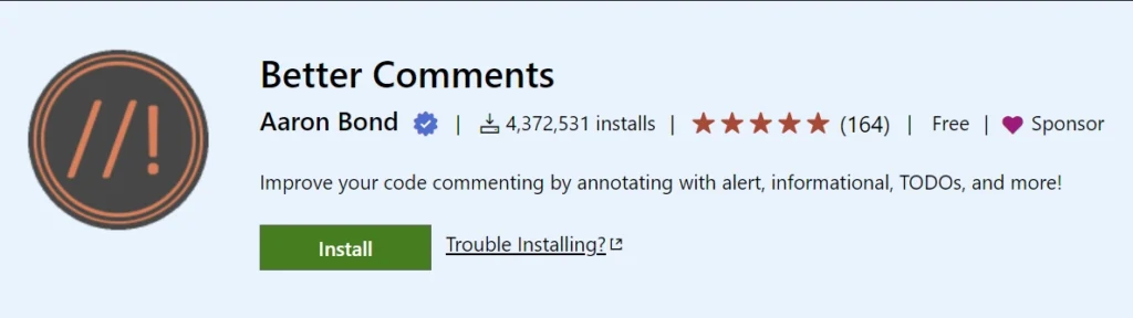 Better Comments VS Code Extension for General Use