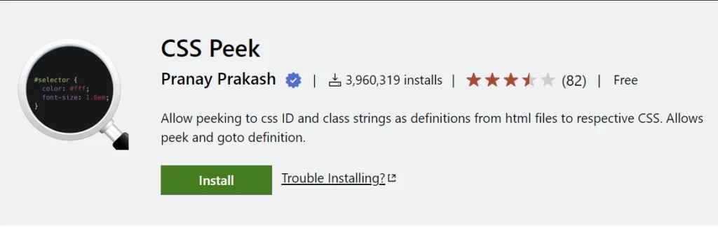 CSS Peek VS Code Extension for HTML and CSS Developers