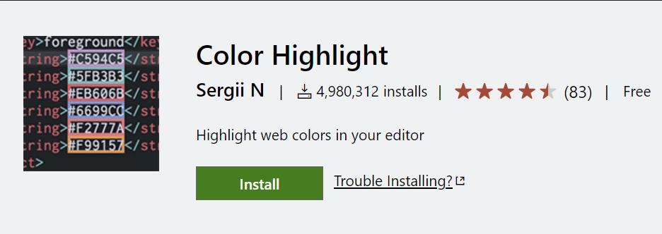 Color Highlight VS Code Extension for HTML and CSS Developers