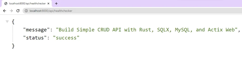 Testing the Rust, SQLX, Actix Web, and MySQL CRUD API Health Checker Route
