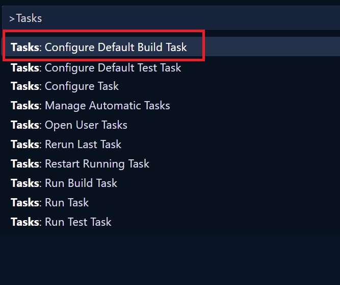 search for Tasks in the command palette of VS Code