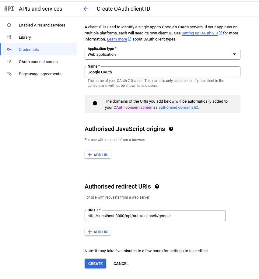 Register the Google OAuth Client ID and Secret for NextAuth