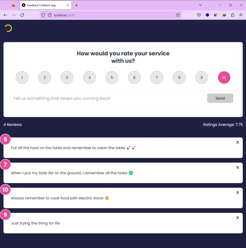 The Feedback App we will be building with the new Next.js 13 App Router