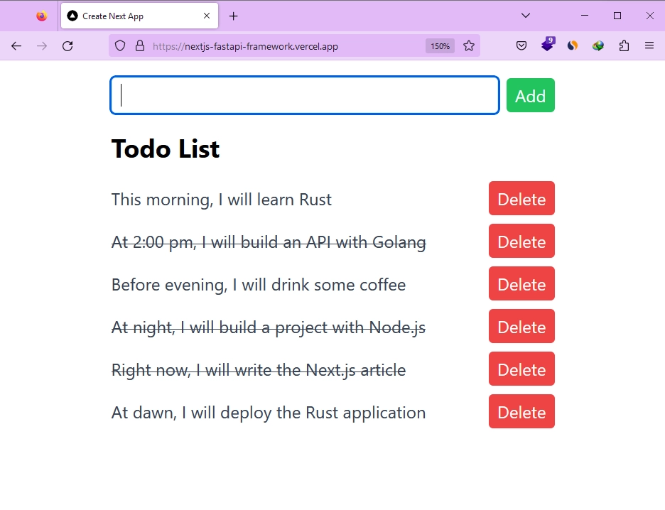Build a Todo App with Next.js and FastAPI and Deploy them on Vercel