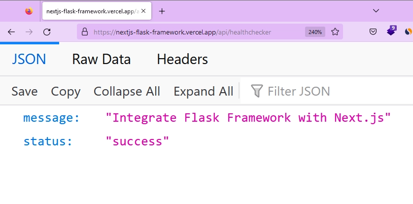 Testing the Health Checker Route of the Flask Server In a Production Environment