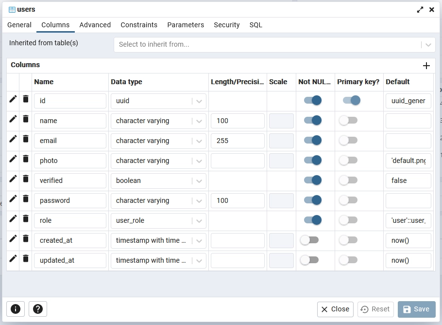 Viewing the User Table Created By SQLx-CLI for the Rust API Project