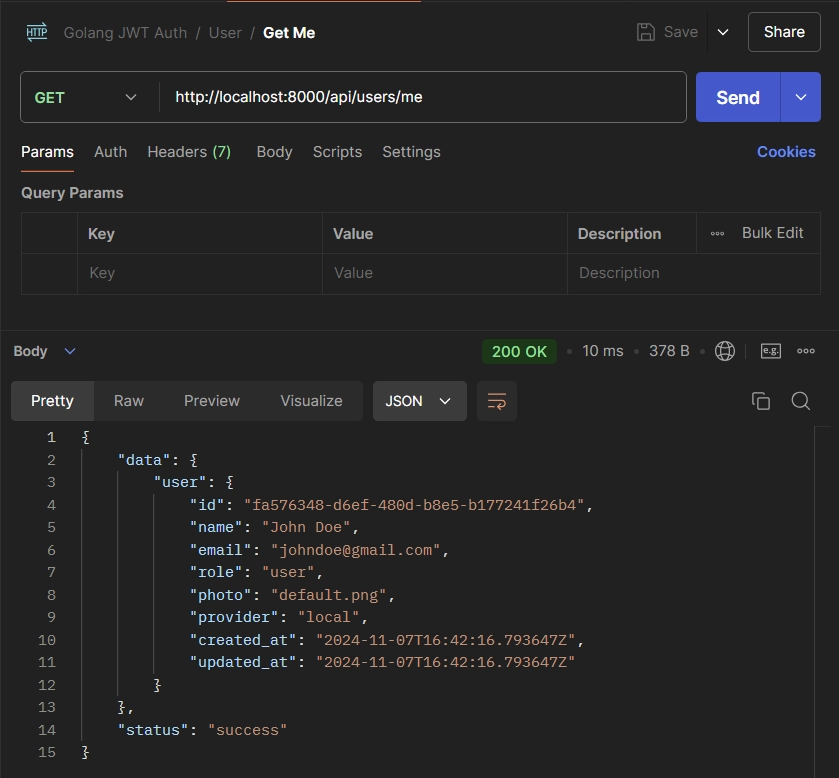 retrieve your profile information json web token auth and authorization